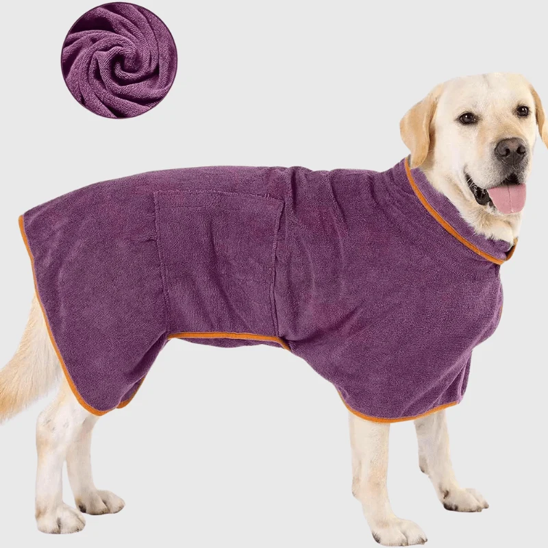 Peignoir Absorbant Microfibre Gros Chien Toilettage