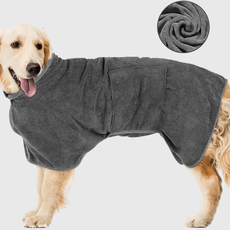 Peignoir Absorbant Microfibre Gros Chien Toilettage