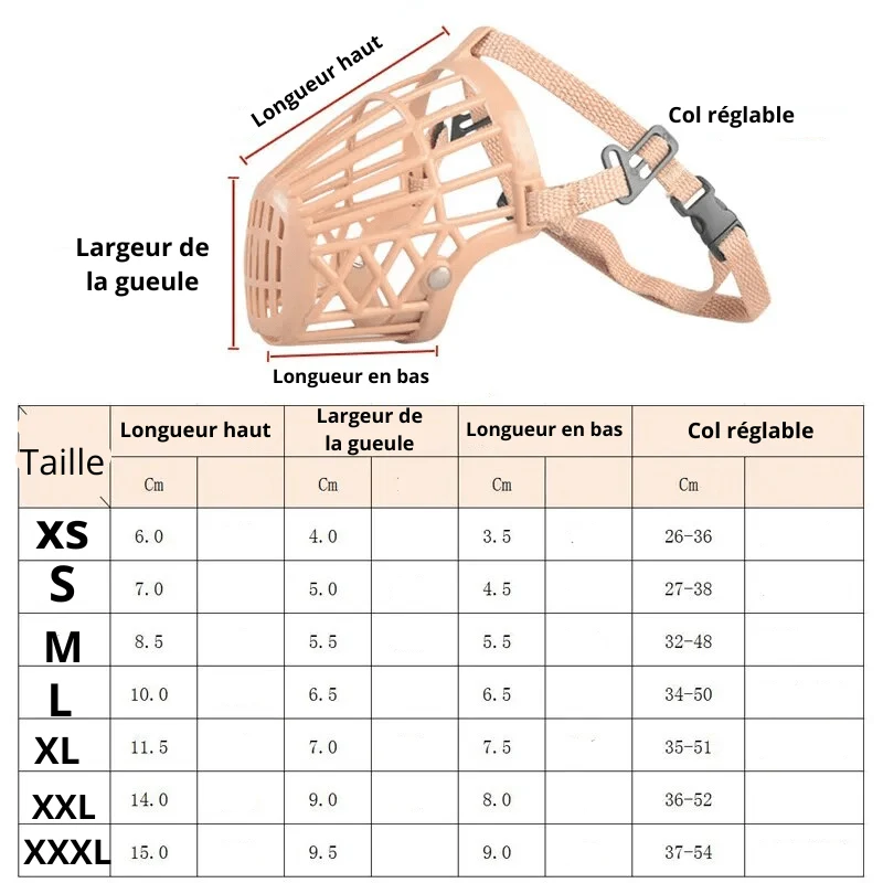 Muselière Panier Nylon Réglable Gros Chien