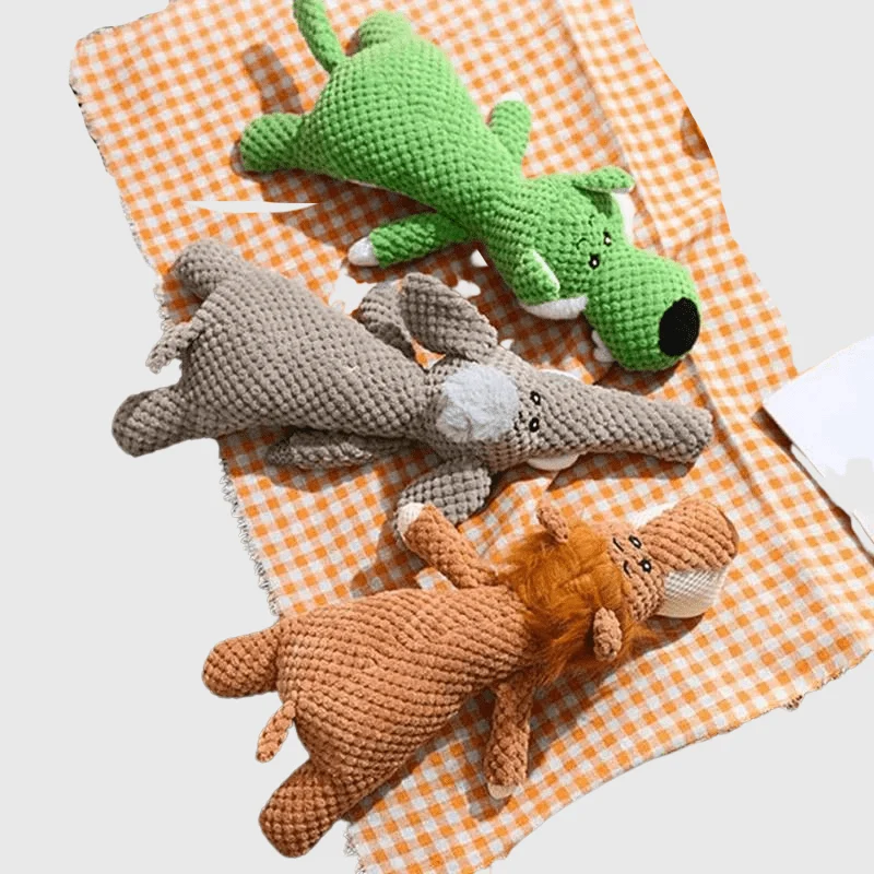 Peluche Crochet Tricoté XL Chien Molosse 36cm