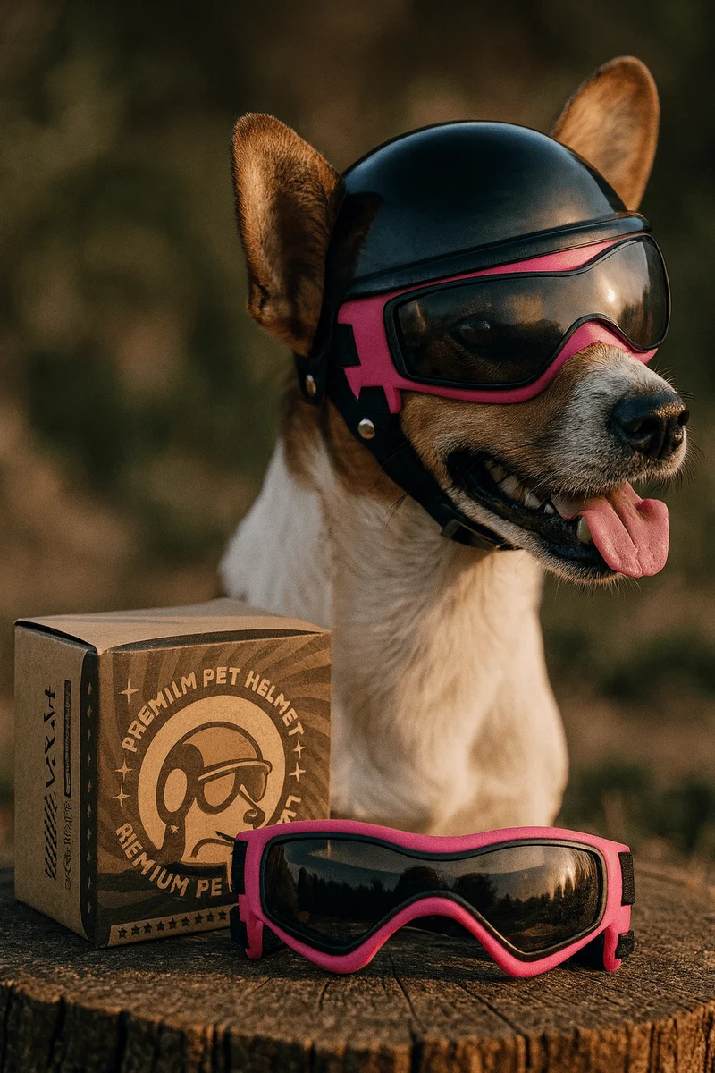 Casque Moto Chien Protection Lunettes Style