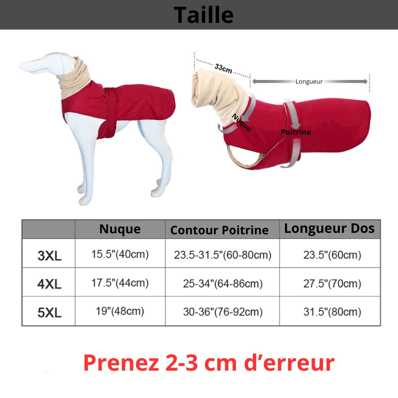 Manteau Imperméable Hiver Grande Race 3-5XL