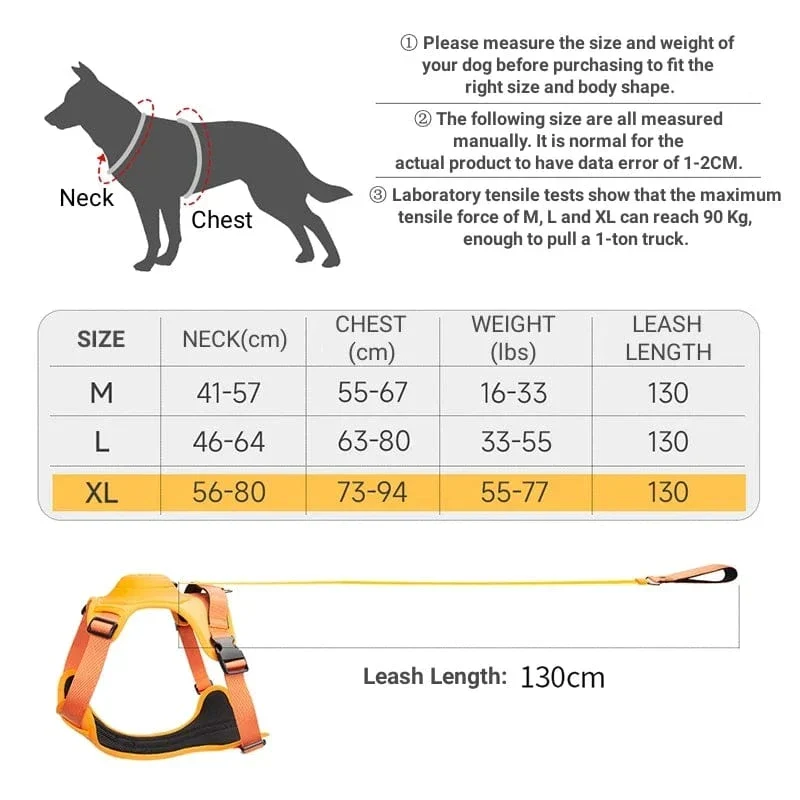 Harnais Sac Dos Anti-Traction Malinois Jaune