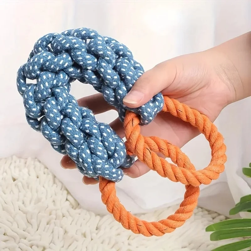 Jouet Corde Traction Gros Chien Double Anneau