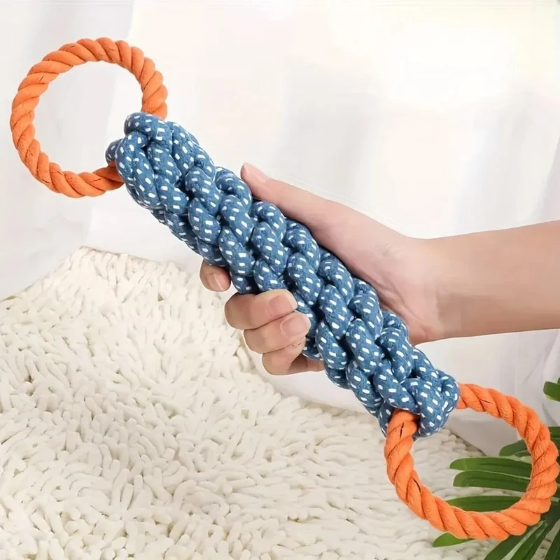 Jouet Corde Traction Gros Chien Double Anneau