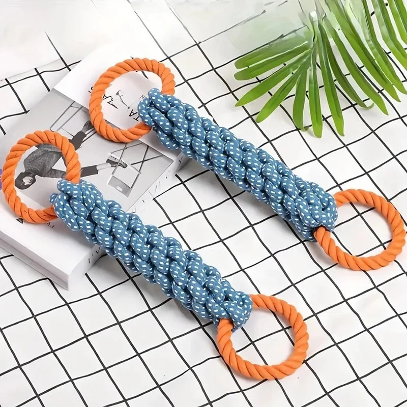 Jouet Corde Traction Gros Chien Double Anneau