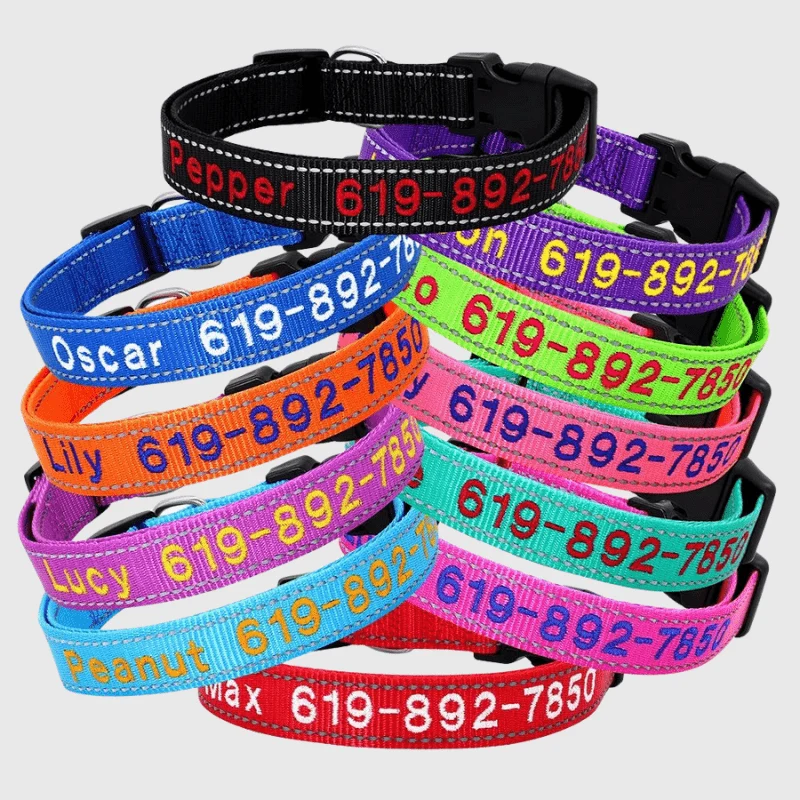 Collier Cousu Personnalisable Nylon Gros Chien