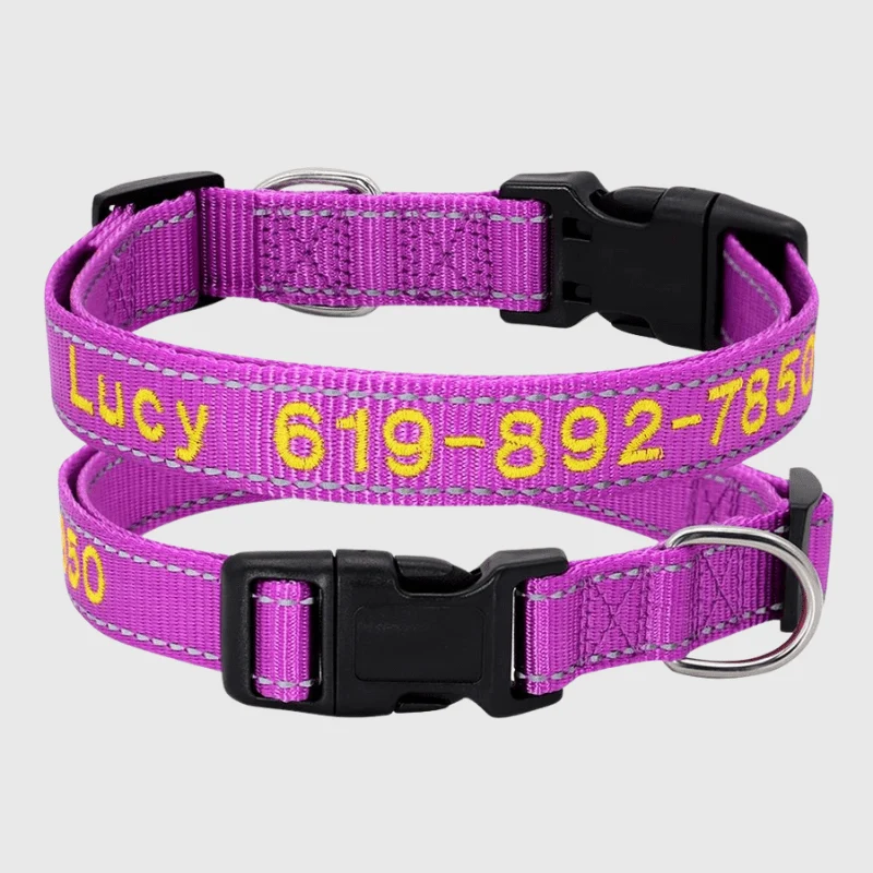 Collier Cousu Personnalisable Nylon Gros Chien