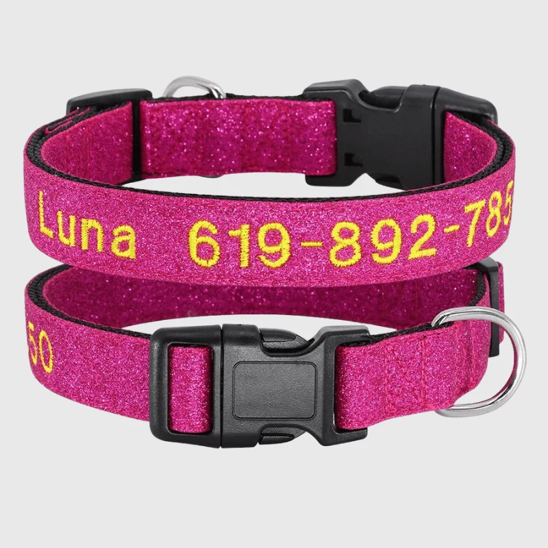 Collier Cousu Personnalisable Nylon Gros Chien