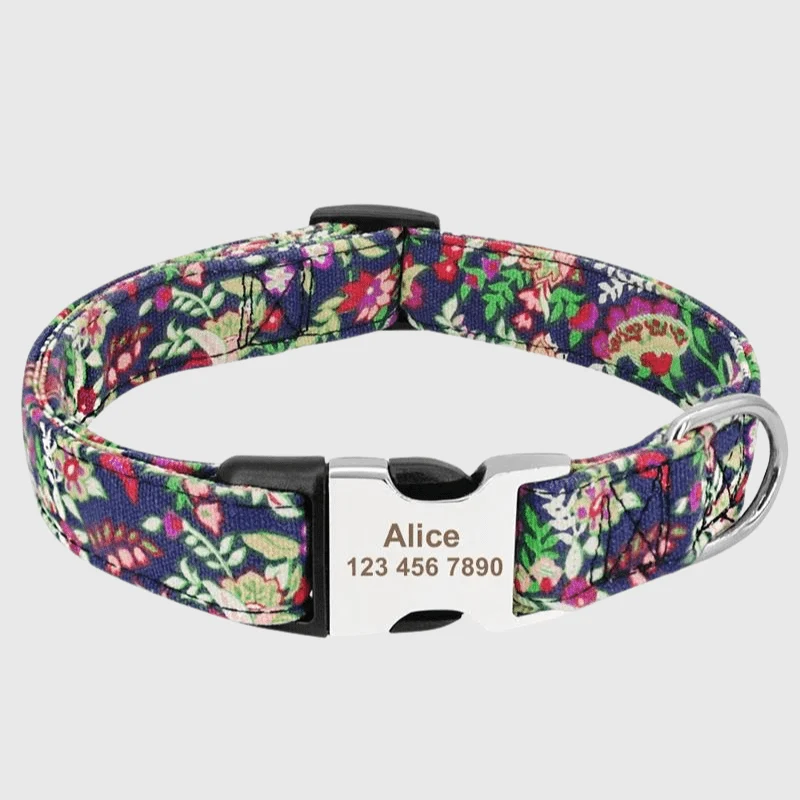 Collier Nylon Personnalisé Gravé Chien Molosse