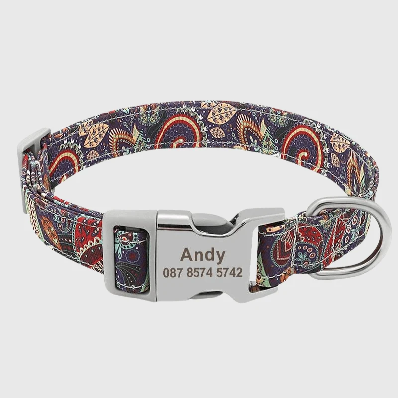 Collier Nylon Personnalisé Gravé Chien Molosse