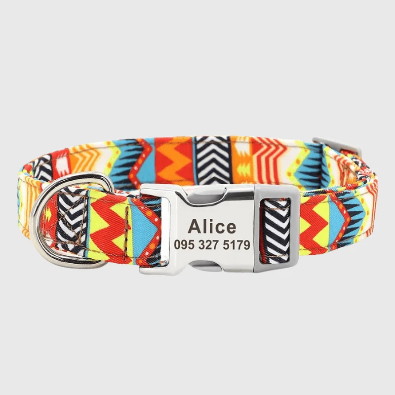 Collier Nylon Personnalisé Gravé Chien Molosse