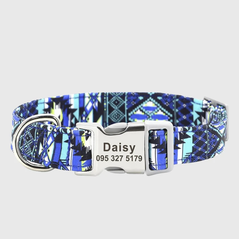 Collier Nylon Personnalisé Gravé Chien Molosse