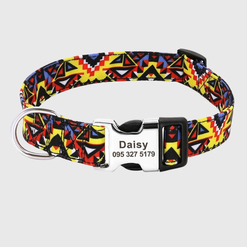 Collier Nylon Personnalisé Gravé Chien Molosse