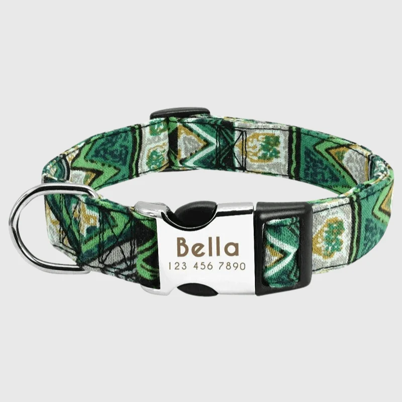 Collier Nylon Personnalisé Gravé Chien Molosse
