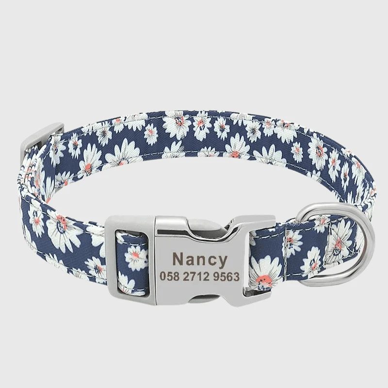 Collier Nylon Personnalisé Gravé Chien Molosse