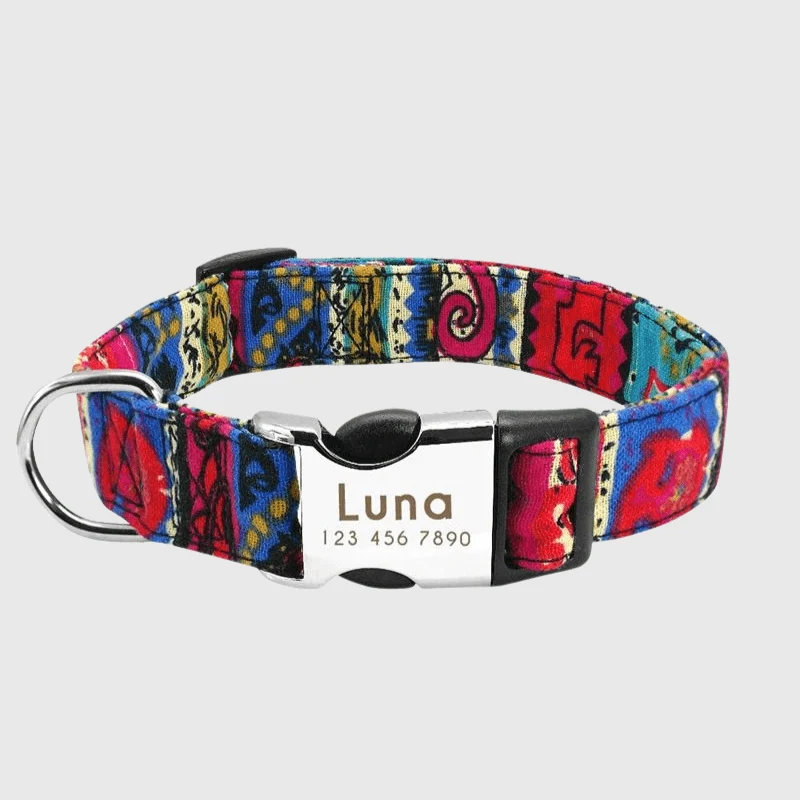 Collier Nylon Personnalisé Gravé Chien Molosse