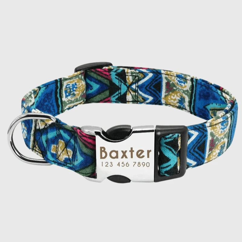 Collier Nylon Personnalisé Gravé Chien Molosse