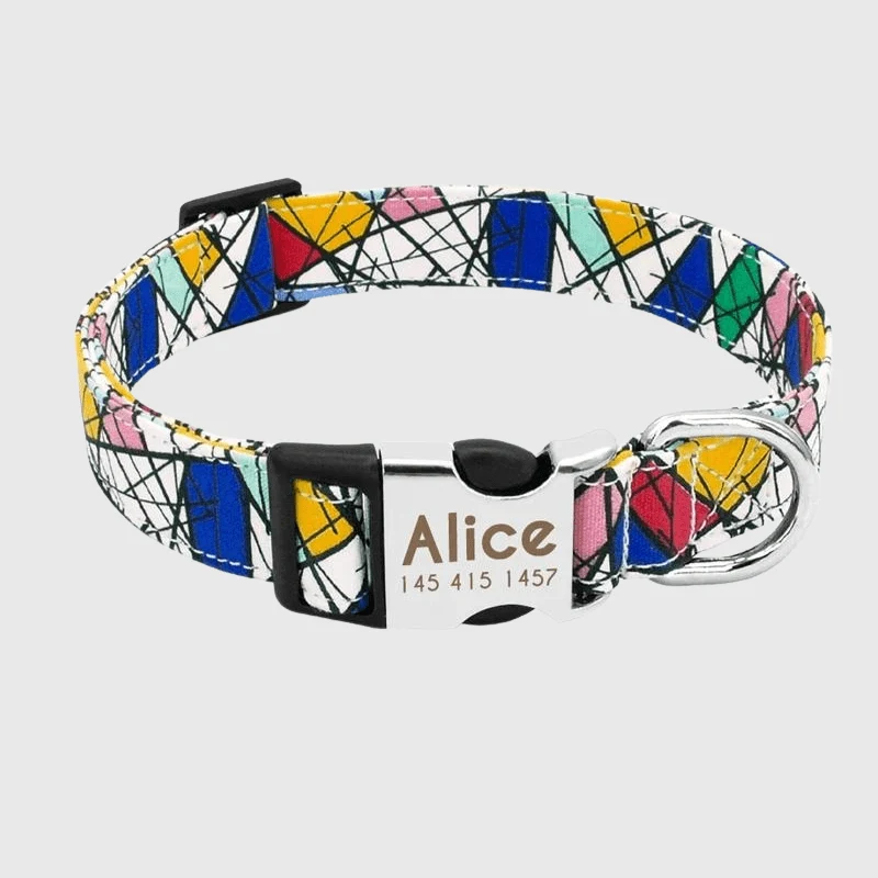 Collier Nylon Personnalisé Gravé Chien Molosse