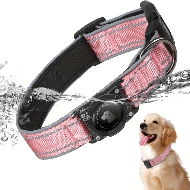 Collier Nylon Support AirTag Étanche Gros Chien