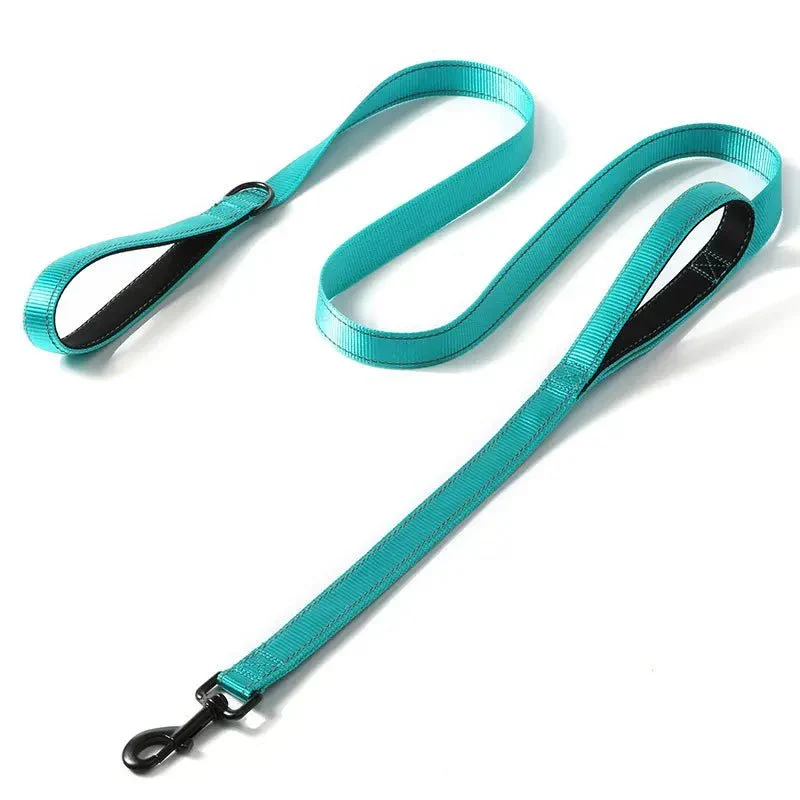 Laisse Double Poignée Nylon Gros Chien Puissant