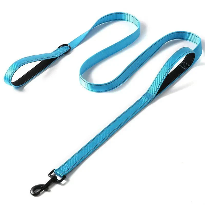 Laisse Double Poignée Nylon Gros Chien Puissant