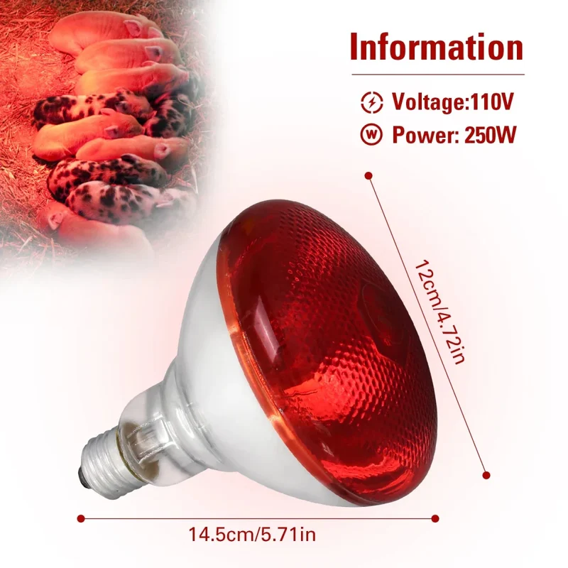 Lampe Infrarouge Chauffante 250W Chiot Élevage