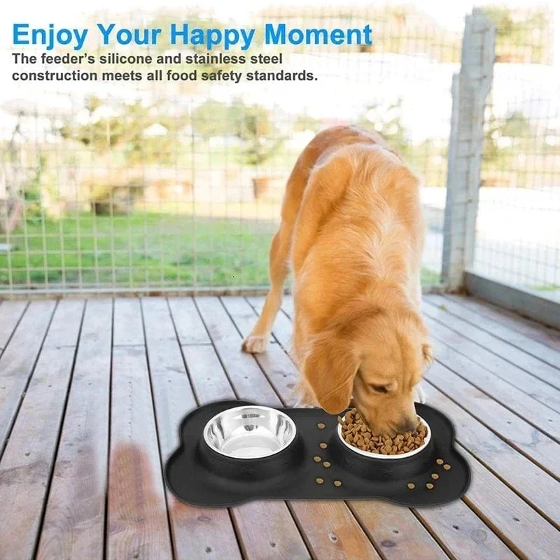 Gamelle Antidérapante Inox Silicone Chien