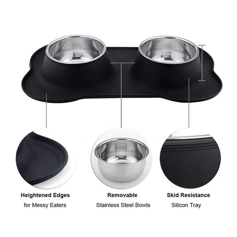 Gamelle Antidérapante Inox Silicone Chien