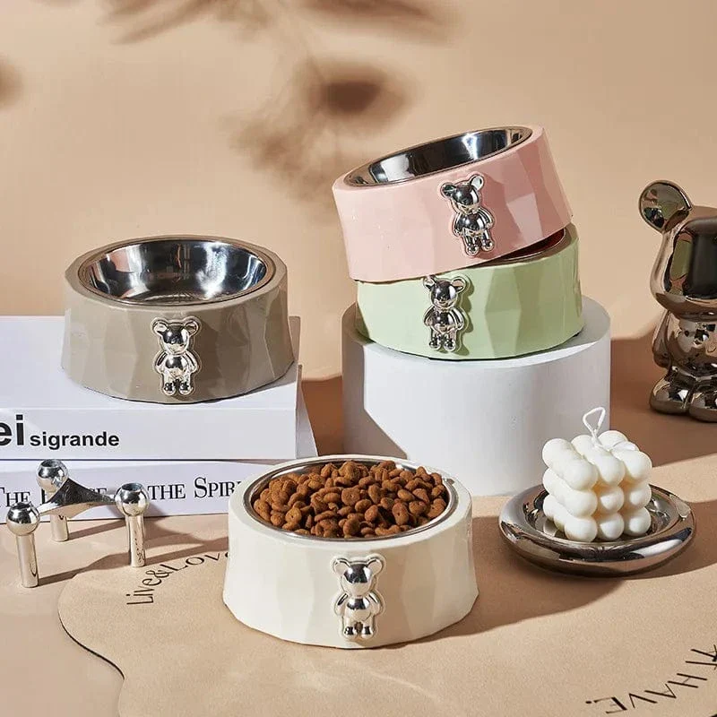Gamelle Antidérapante Inox Design Ours Chien