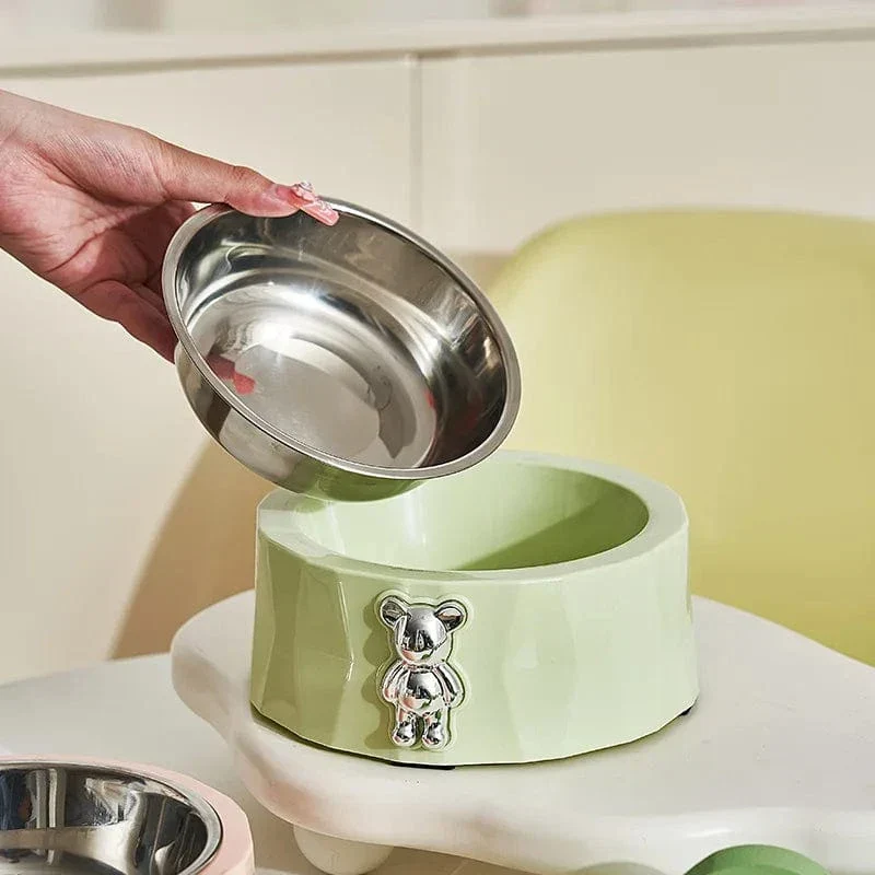 Gamelle Antidérapante Inox Design Ours Chien