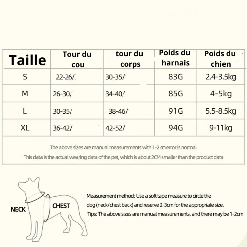 Harnais Nylon Ajustable Chien Coloré