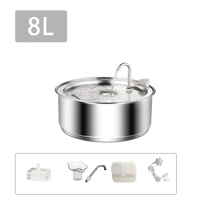 Fontaine Inox Silencieuse Gros Chien 8L