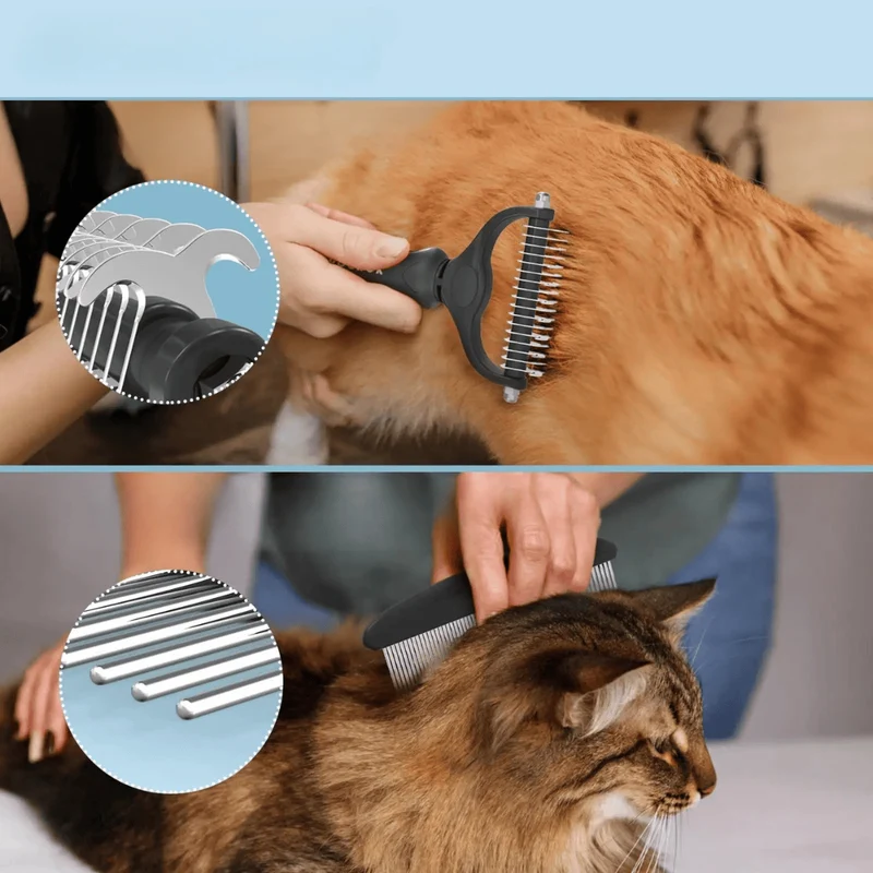Brosse Toilettage 2-en-1 Poil Long Chien