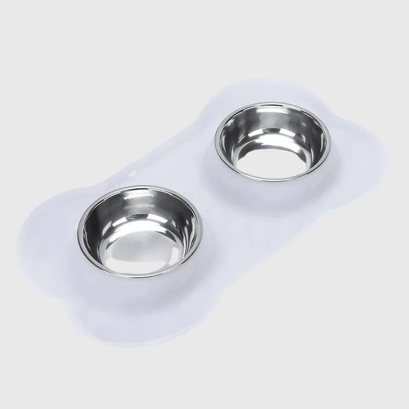Gamelle Double Inox Antidérapante Gros Chien