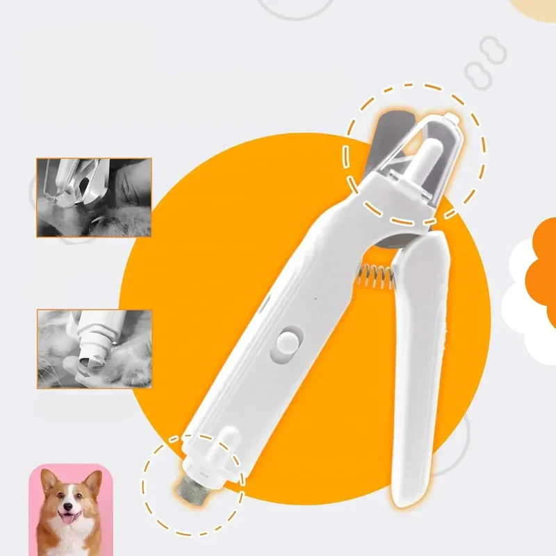 Coupe-Griffes Électrique LED 2-en-1 Chien Chat