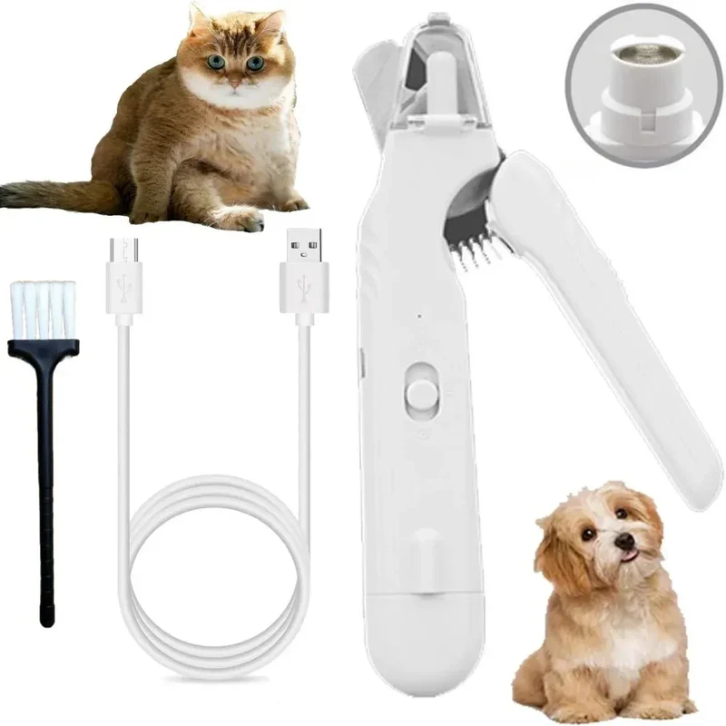 Coupe-Griffes Électrique LED 2-en-1 Chien Chat