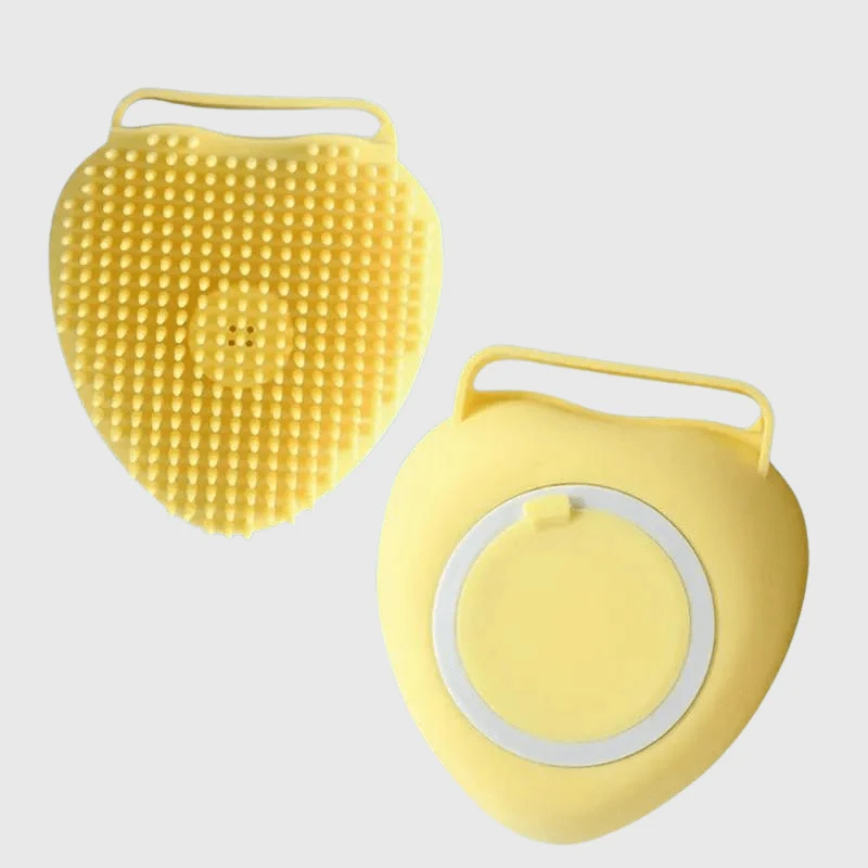 Brosse Bain Silicone Cœur Massage Chien