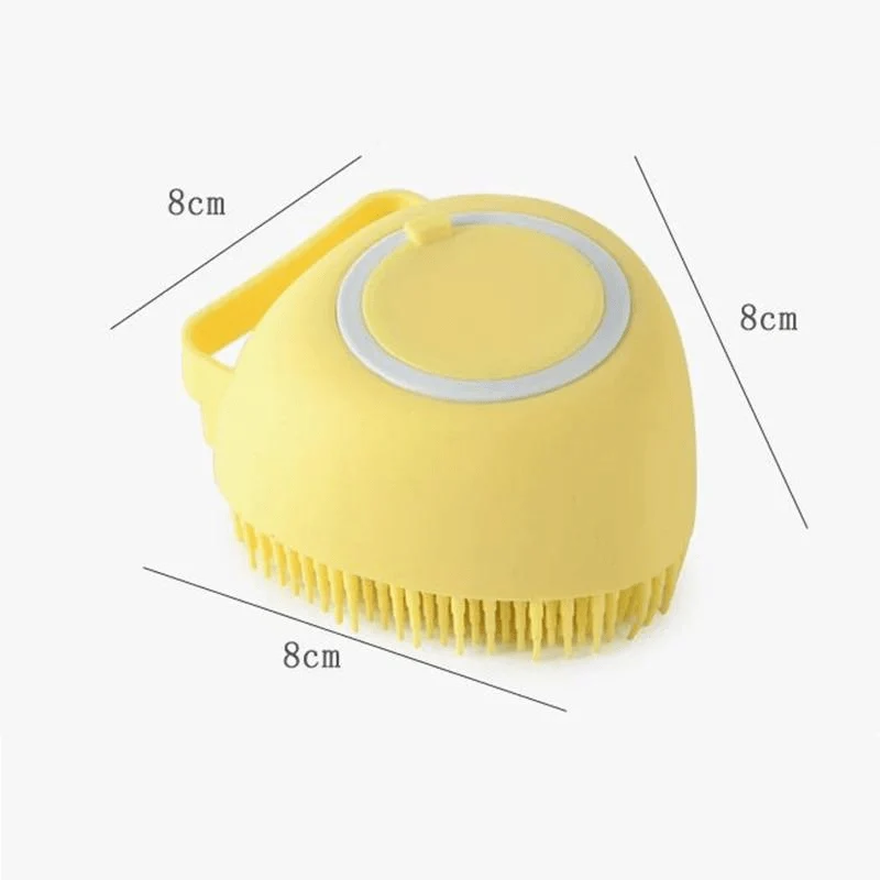Brosse Bain Silicone Cœur Massage Chien