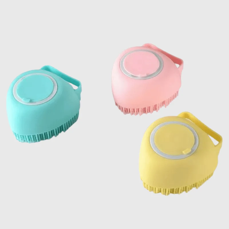 Brosse Bain Silicone Cœur Massage Chien