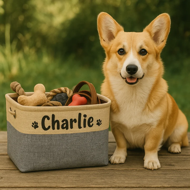 Boite Rangement Jouets Chien Tissu Personnalisée