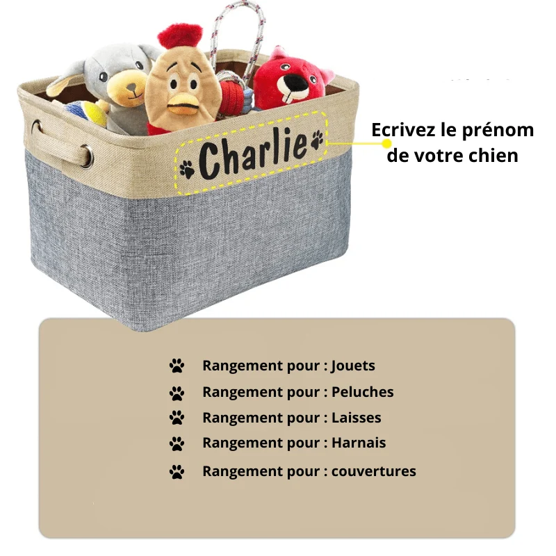 Boite Rangement Jouets Chien Tissu Personnalisée