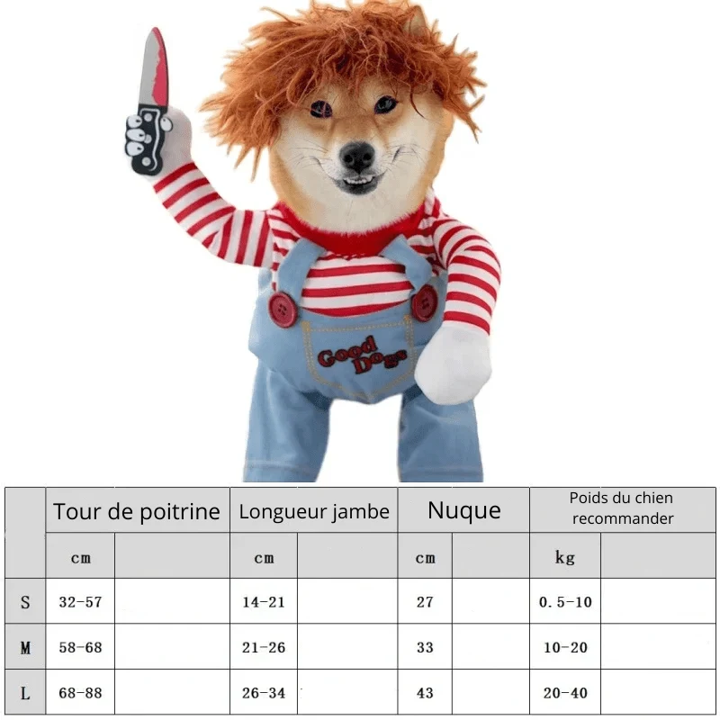 Costume Halloween Horreur Chien Gros Gabarit