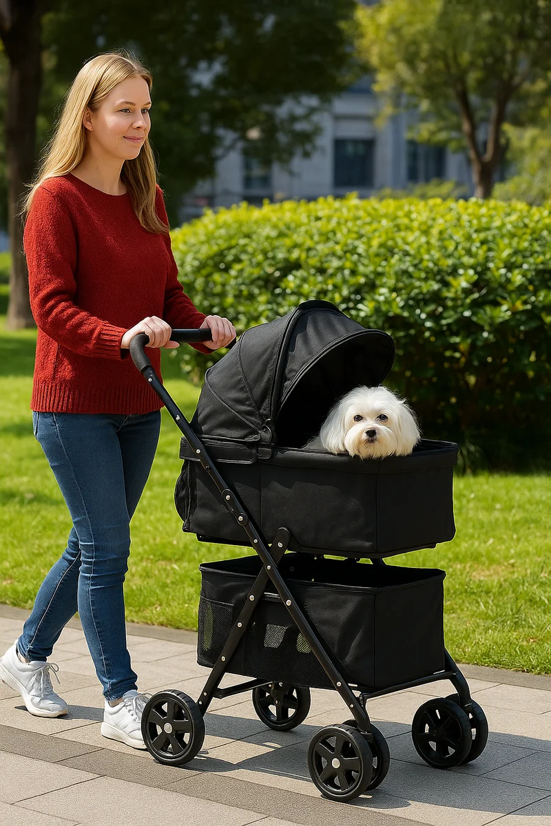 Poussette Pliable Gros Chien Confort Sécurité