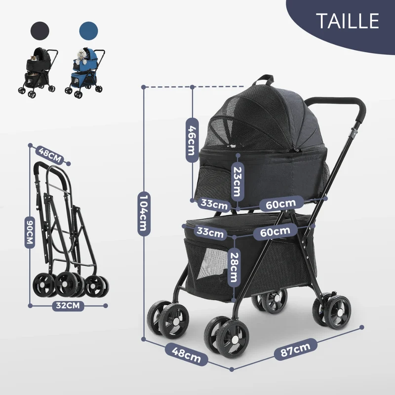 Poussette Pliable Gros Chien Confort Sécurité