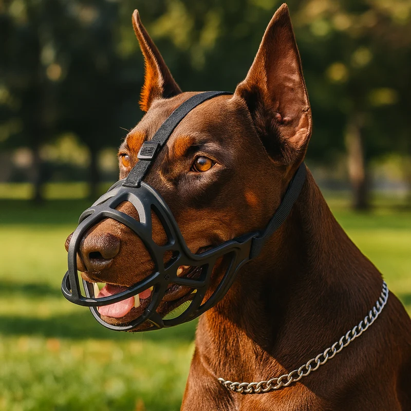 Muselière Panier Ajustable Gros Chien Noir