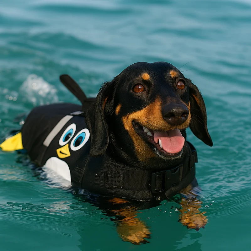 Gilet Sauvetage Dessin Animé Chien Nageur