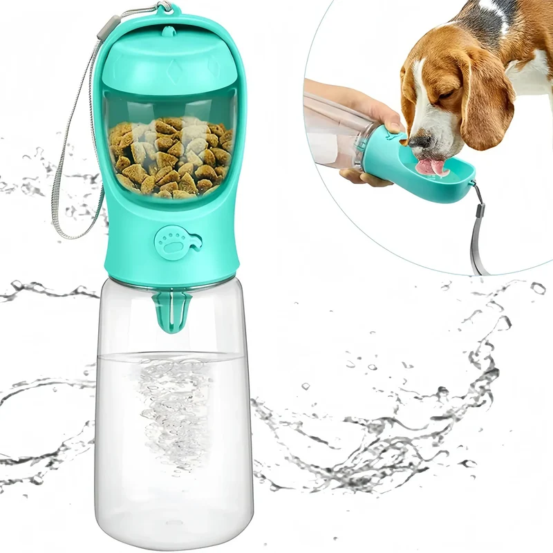 Gourde Distributeur Portable Chien 2-en-1