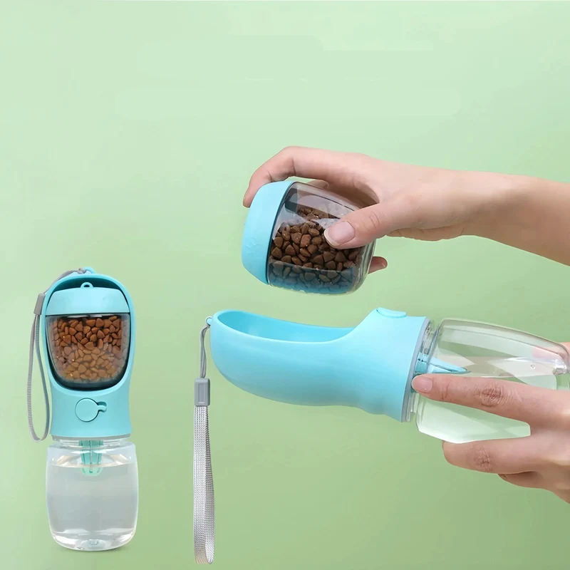 Gourde Distributeur Portable Chien 2-en-1