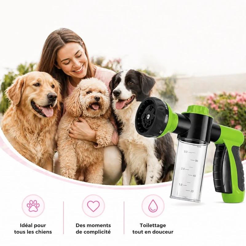 Douchette Bain Chien Shampoing Intégré